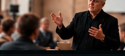 Film production professional leading a workshop